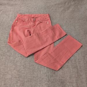 Uniqlo Straight Leg Denim Jeans Salmon Pink Size 23